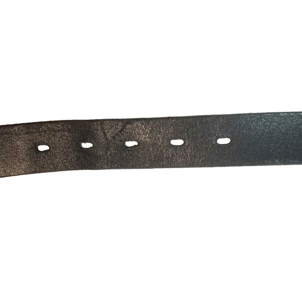 Kenneth Cole Reaction Mens Black Italian Leather Belt‎ Brushed Silver Buckle 38